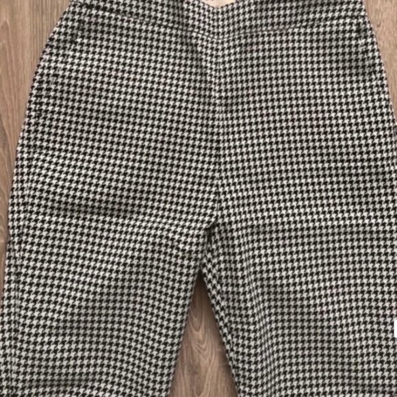 High-Waisted Cropped Pants Sézane – Black & Off-White Houndstooth FR 36 / US 4 - Picture 4 of 7